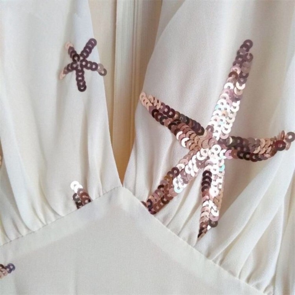 New Sequin Beach Star Sheer Maxi Dress - Picture 2 of 8